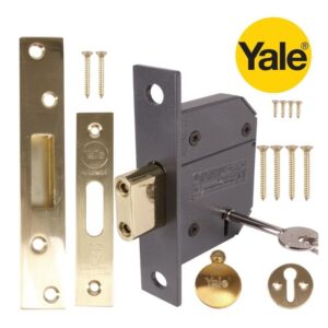 Yale British Standard 5 Lever Deadlock 3 Brass Door Lock (1)